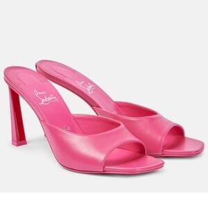 $895 Christian Louboutin Condora 85mm Leather Mule Sandal Pink EU 39 US 9 BNIB